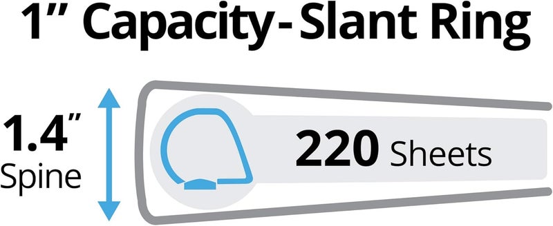 AVERY Durable 3 Ring Binder, 1 Inch Slant Rings, 3 Blue Binders (27251) - Image 2